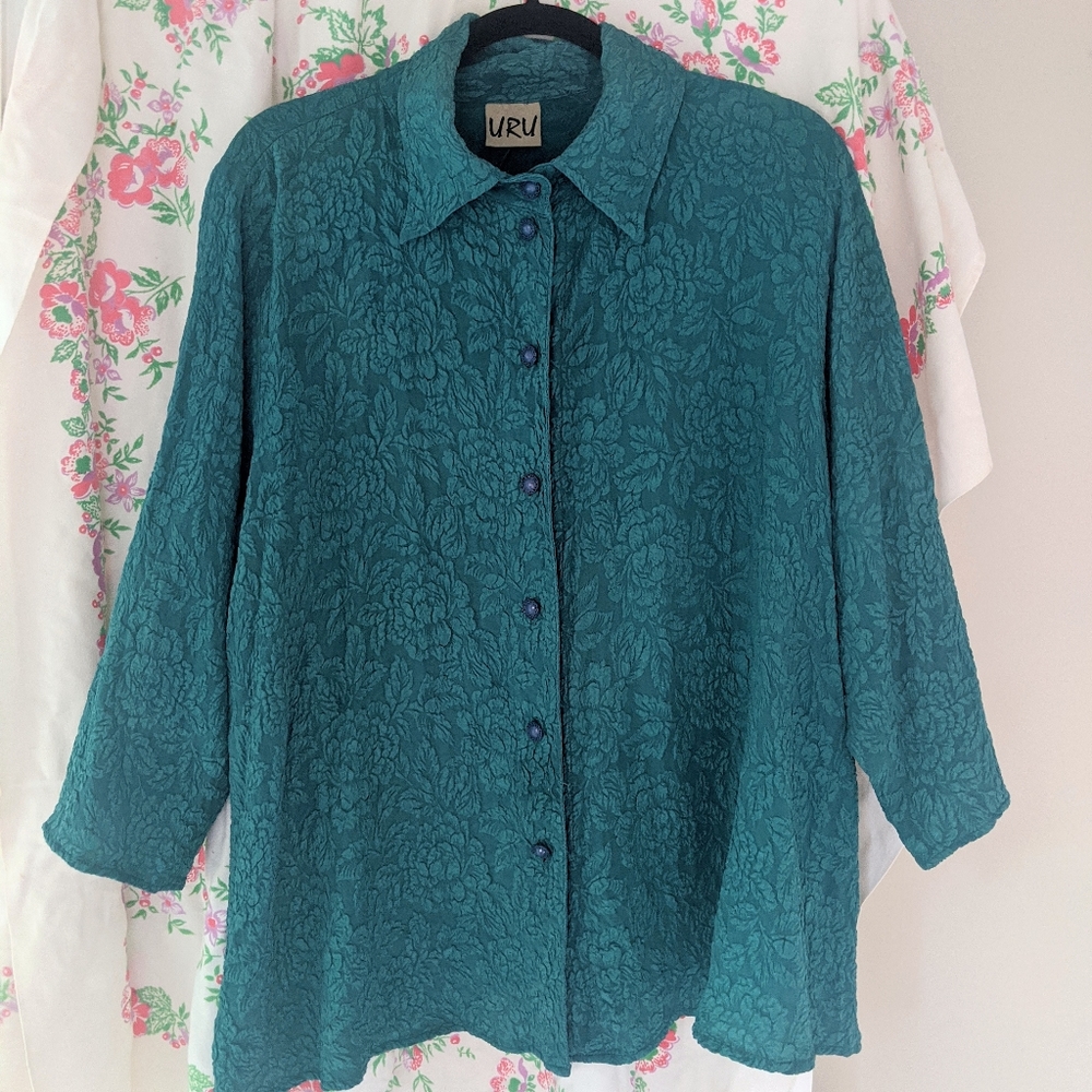 URU 100% silk, hand-dyed blouse